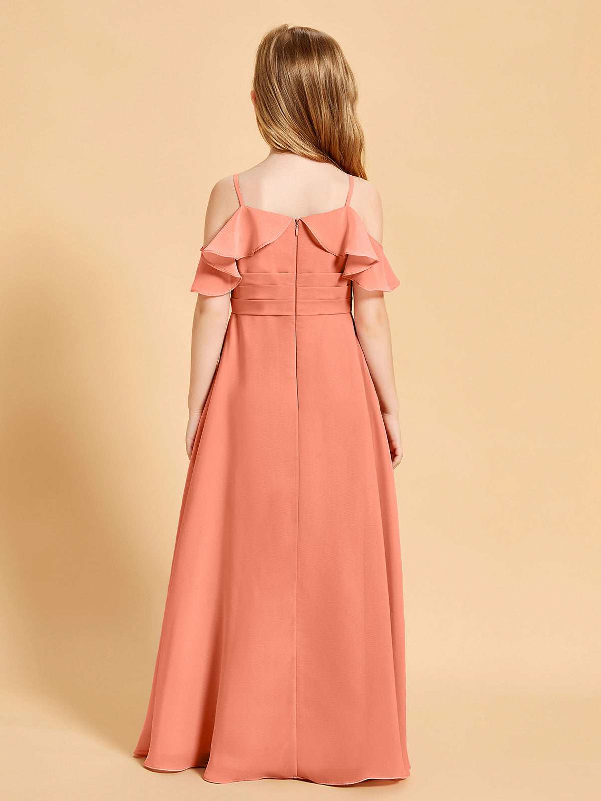 Off-the-Shoulder Bridesmaid Gown for Juniors Sunset
